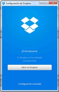 Pantalla configuración Dropbox