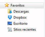 Favoritos Windows explorer con Dropbox