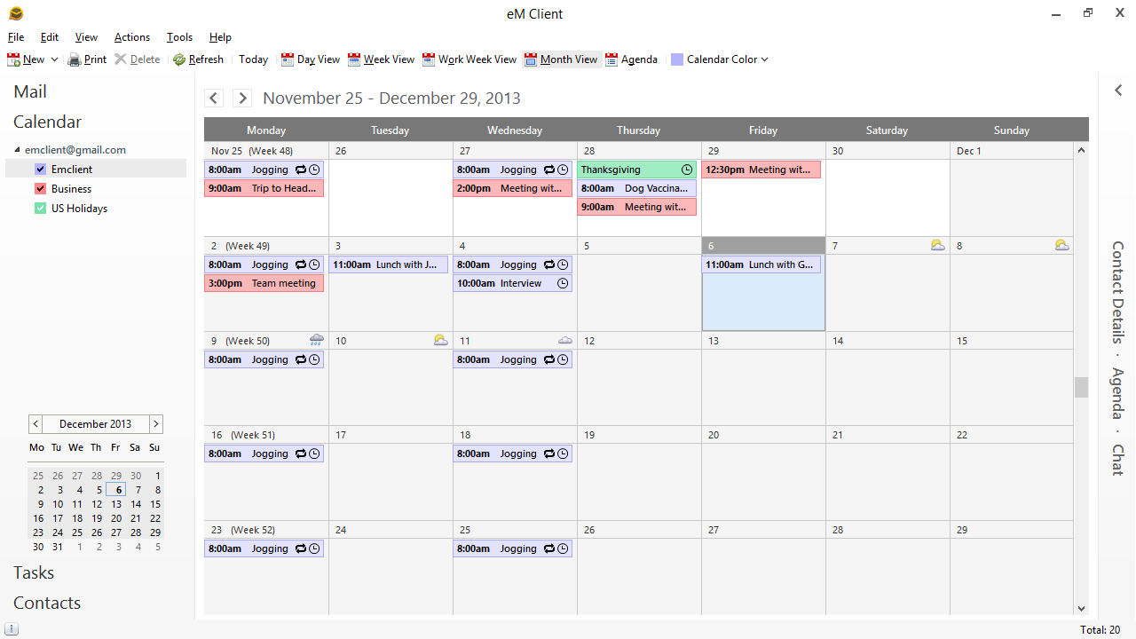 eM Client Calendario Informática fácil para pymes